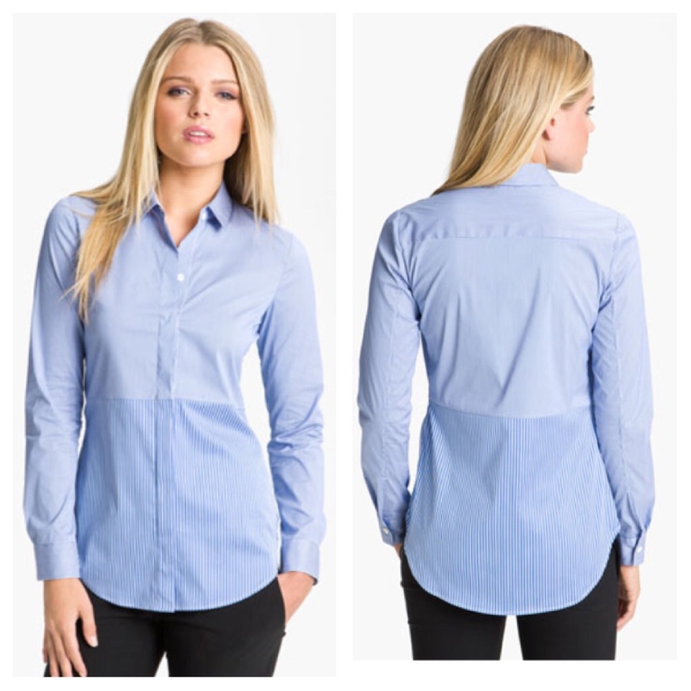THEORY "Tablita S." Button Front Top Size XL
